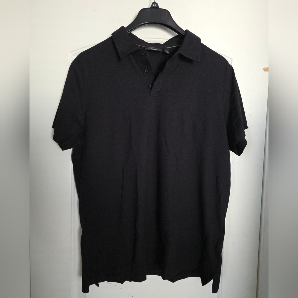 Rare Men's Marc Anthony Slim-Fit Slubbed Polo XL Black Shirt